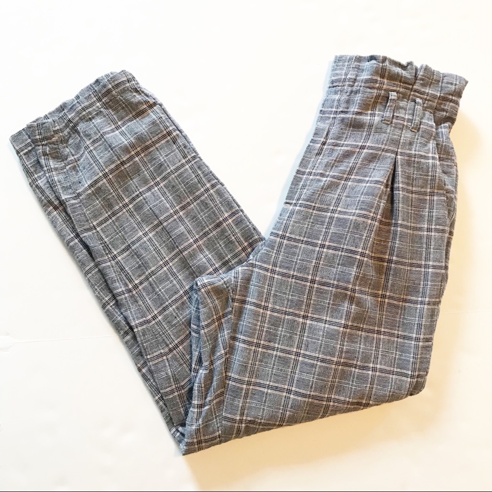 AMERICAN EAGLE Pants Plaid Linen High Rise Pants